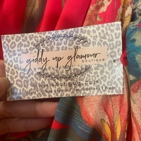 Giddy Up Glamor Pink Floral Flowey Dress. Medium-Long. - Picture 14 of 15